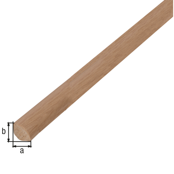 Profilé quart de rond plein, Matériau: PVC mousse, couleur : chêne, foncé, Largeur: 15 mm, Hauteur: 15 mm, Longueur: 2600 mm