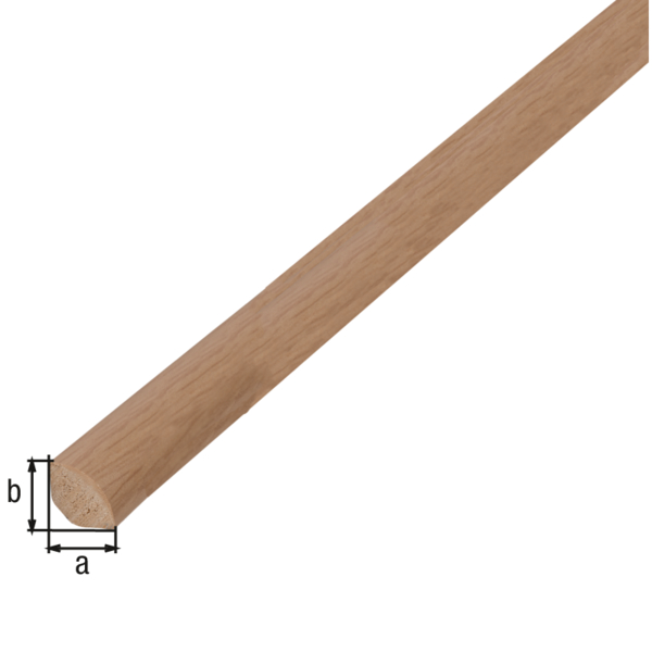 Viertelkreisprofil, Material: PVC-U, geschäumt, Farbe: Eiche, dunkel, Breite: 15 mm, Höhe: 15 mm, Länge: 2600 mm