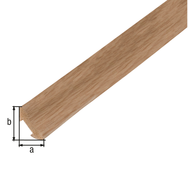 Listwa ćwierćwałek wklęsły, materiał: PVC-U, spieniony, kolor: dąb, ciemny, Wysokość: 22 mm, Szerokość: 22 mm, Długość: 2600 mm