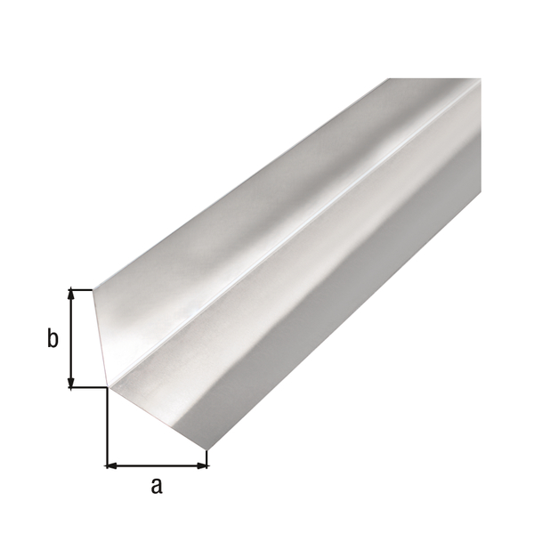 Lamiera liscia, angolata, forma a L, Materiale: alluminio, superficie: naturale, larghezza: 50 mm, altezza: 50 mm, Lunghezza: 1000 mm, Angolatura: 90 °, Spessore del materiale: 0,50 mm