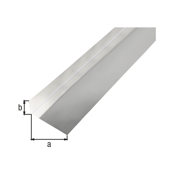 Smooth sheet, angled, L-shape, Material: Aluminium, Surface: untreated, Width: 68 mm, Height: 30 mm, Length: 1000 mm, Distortion: 90 °, Material thickness: 0.50 mm