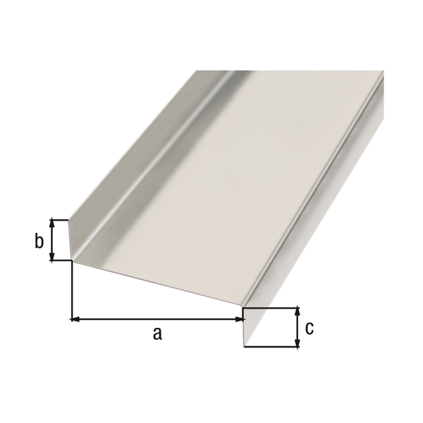 Lamiera liscia, angolata, forma a Z, Materiale: alluminio, superficie: naturale, larghezza: 63 mm, 18 mm, 18 mm, Lunghezza: 1000 mm, Angolatura: 90 / 90 °, Spessore del materiale: 0,50 mm