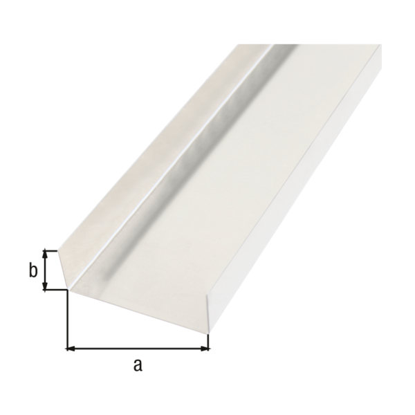 Tôle lisse coudée en U, Matériau: Aluminium, Finition: brute, Largeur: 58 mm, Hauteur: 20 mm, Longueur: 1000 mm, Angulación: 90 / 90 °, Épaisseur: 0,50 mm