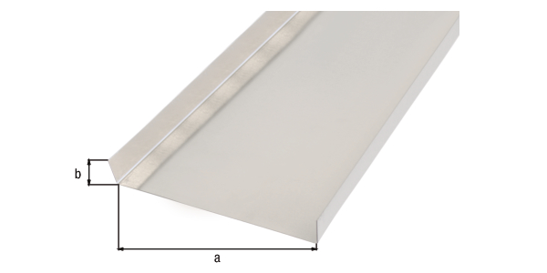 Smooth sheet, angled, U-shape, Material: Aluminium, Surface: untreated, Width: 130 mm, Height: 18 mm, Length: 2000 mm, Distortions: 90 / 90 °, Material thickness: 0.50 mm