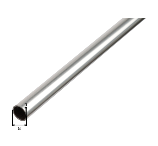 Profil BA okrągły, materiał: aluminium, powierzchnia: surowa, Ø zewn.: 6 mm, Grubość materiału: 1 mm, Długość: 2600 mm