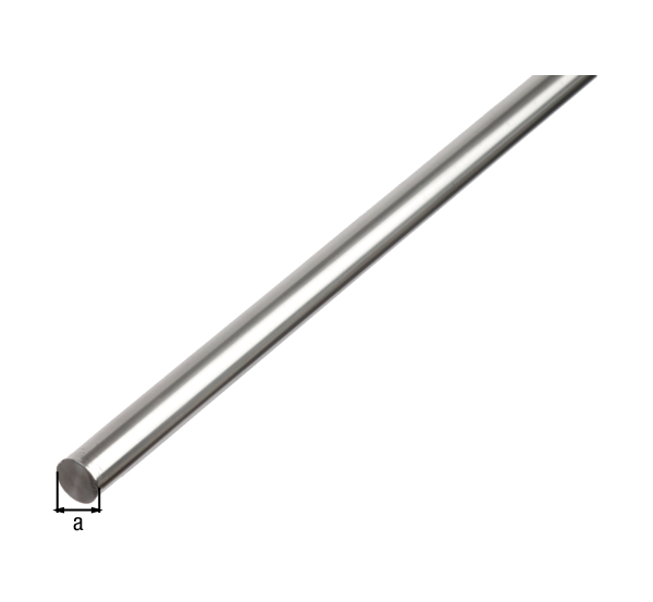 Barra BA tonda, Materiale: alluminio, superficie: naturale, diametro: 12 mm, Lunghezza: 2600 mm