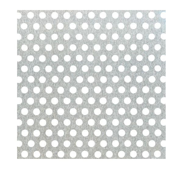 Lamiera forata, perforazione tonda, Materiale: alluminio, superficie: naturale, Lunghezza: 1000 mm, Larghezza: 120 mm, Distanza centro - centro foro: 3,5 mm, Spessore del materiale: 0,80 mm