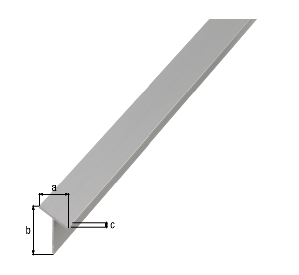 Profilé Forme T, Matériau: Aluminium, Finition: brute, Largeur: 35 mm, Hauteur: 35 mm, Épaisseur du matériau: 3 mm, Longueur: 1000 mm