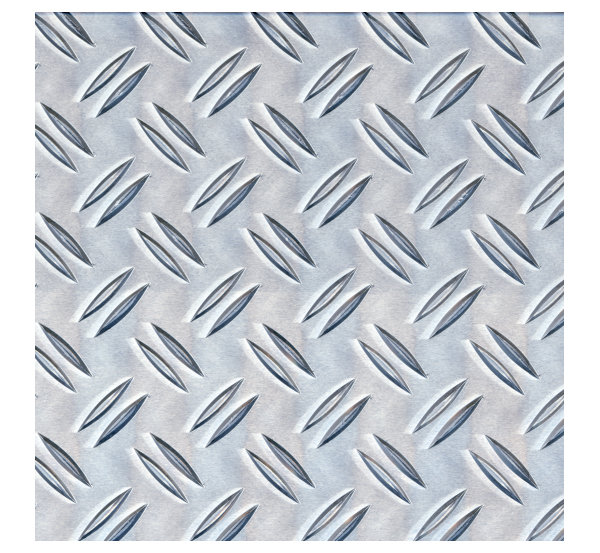 Lamiera bugnata, design: mandorlato, Materiale: alluminio, superficie: naturale, Lunghezza: 1000 mm, Larghezza: 600 mm, Spessore del materiale: 1,50 mm