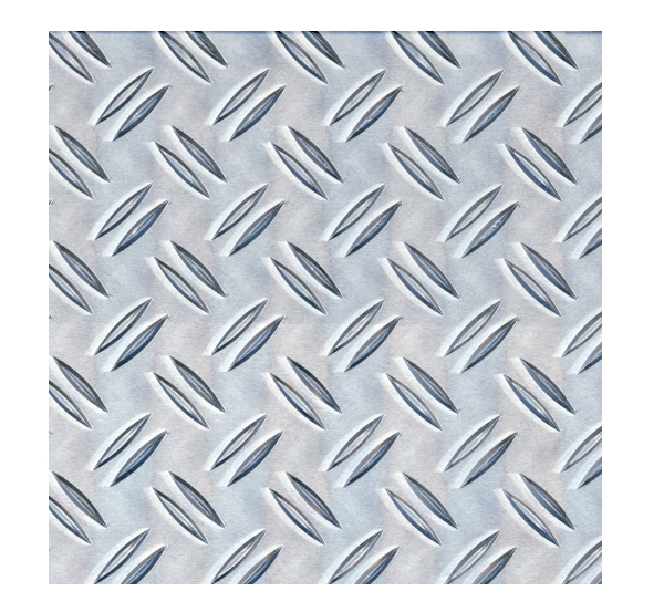Lamiera bugnata, design: mandorlato, Materiale: alluminio, superficie: naturale, Lunghezza: 1000 mm, Larghezza: 600 mm, Spessore del materiale: 2,50 mm
