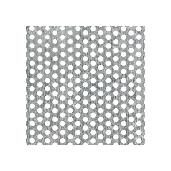Perforated sheet, round holes, Material: Aluminium, Surface: silver anodised, Length: 1000 mm, Width: 200 mm, Distance from middle to middle of hole: 5 mm, Material thickness: 0.80 mm, Hole-Ø: 3 mm