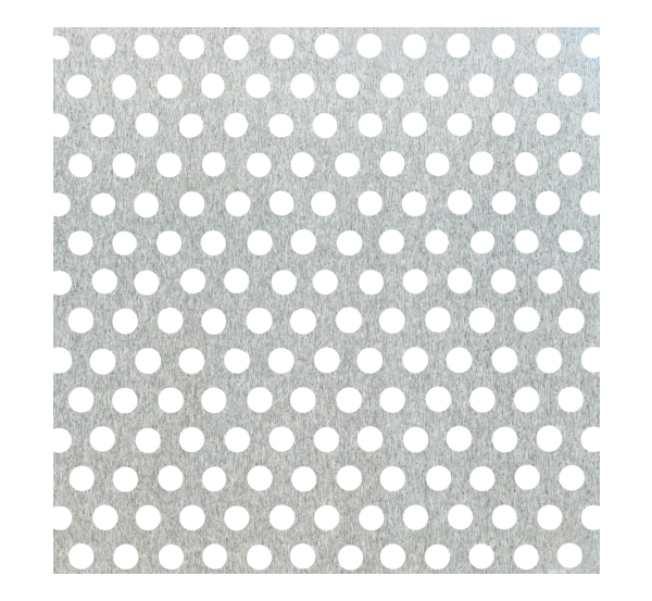 Perforated sheet, round holes, Material: Aluminium, Surface: untreated, Length: 500 mm, Width: 250 mm, Distance from middle to middle of hole: 15 mm, Material thickness: 1.50 mm, Hole-Ø: 4.5 mm