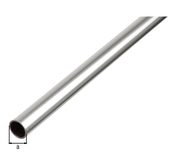 BA-Profil, rund, Material: Aluminium, Oberfläche: natur, Außen-Ø: 12 mm, Materialstärke: 1 mm, Länge: 2600 mm