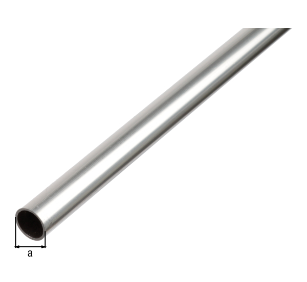 Tube rond, Matériau: Aluminium, Finition: brute, Ø extérieur: 8 mm, Épaisseur du matériau: 1 mm, Longueur: 2600 mm