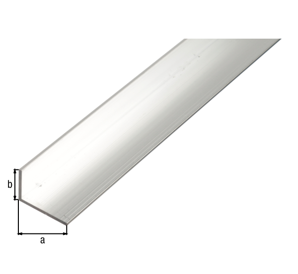 BA-Profile, angle, Material: Aluminium, Surface: untreated, Width: 30 mm, Height: 15 mm, Material thickness: 2 mm, Type: unequal sided, Length: 2600 mm