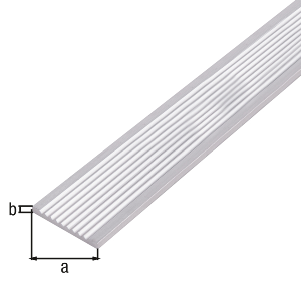Flat profile, riffled, Material: Aluminium, Surface: untreated, Width: 40 mm, Height: 3 mm, Length: 1000 mm