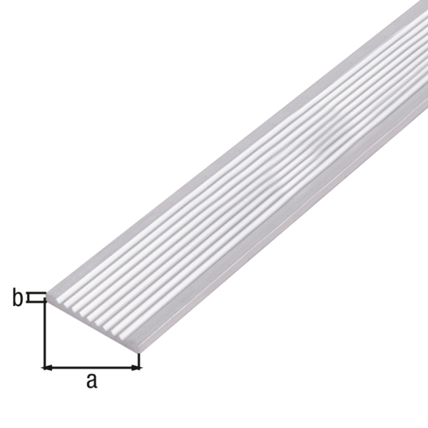 Barre de seuil antidérapante, Matériau: Aluminium, Finition: brute, Largeur: 40 mm, Hauteur: 3 mm, Longueur: 1000 mm