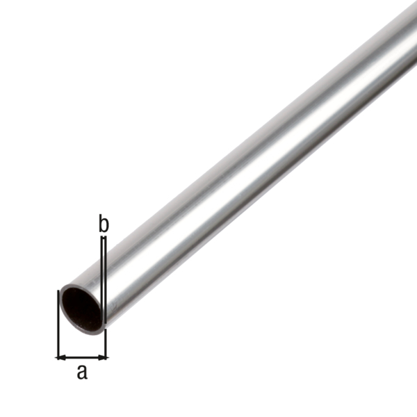 BA-Profil, rund, Material: Aluminium, Oberfläche: natur, Außen-Ø: 10 mm, Materialstärke: 1 mm, Länge: 2000 mm