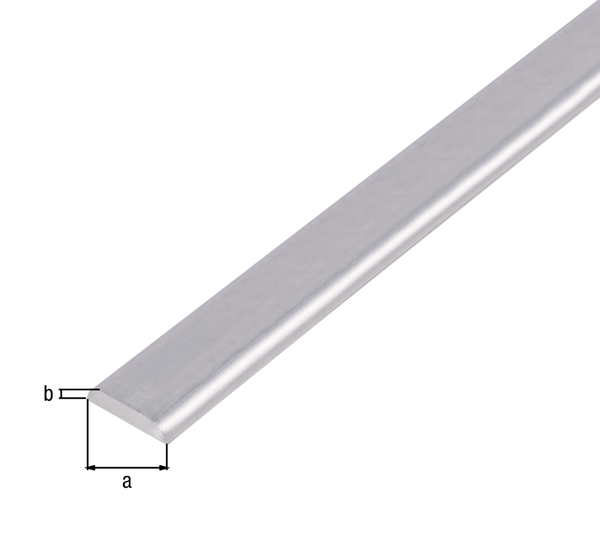 BA-Cover profile with rounded edges, Material: Aluminium, Surface: untreated, Width: 19 mm, Height: 4 mm, Length: 1000 mm
