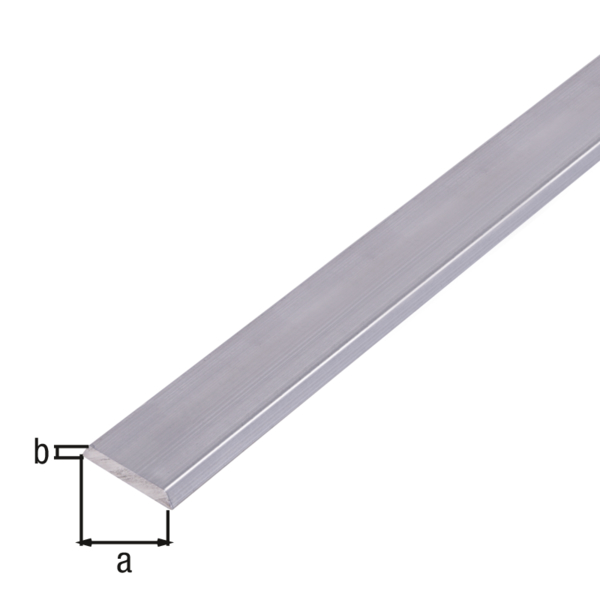 BA-Cover profile with rounded edges, Material: Aluminium, Surface: untreated, Width: 24 mm, Height: 4 mm, Length: 1000 mm