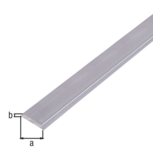 Profilo di copertura BA con bordi arrotondati, Materiale: alluminio, superficie: naturale, larghezza: 24 mm, altezza: 4 mm, Lunghezza: 1000 mm