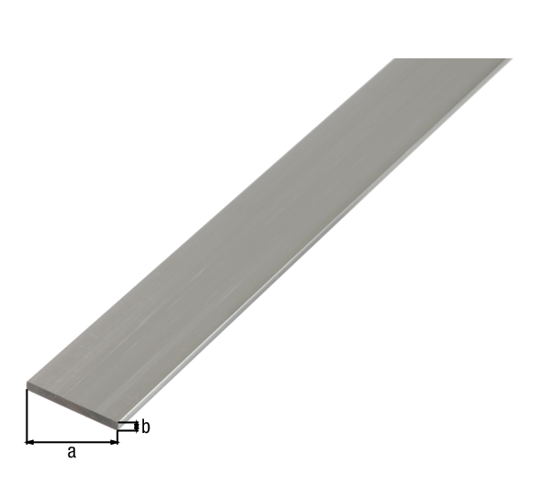 BA-Profil, flach, Material: Aluminium, Oberfläche: natur, Breite: 20 mm, Materialstärke: 5 mm, Länge: 2600 mm