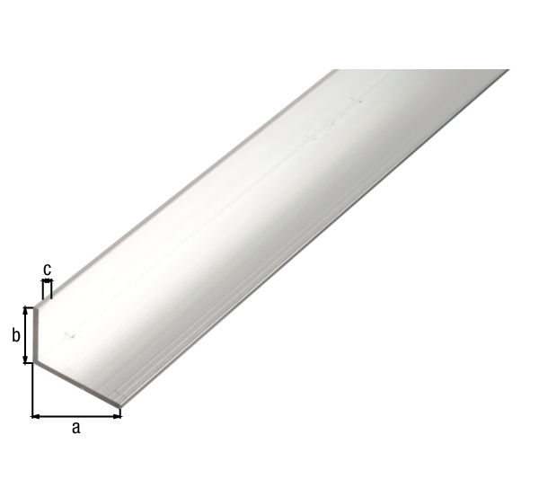 Cornière inégale, Matériau: Aluminium, Finition: brute, Largeur: 15 mm, Hauteur: 10 mm, Épaisseur du matériau: 1,5 mm, Version: côtés inégaux, Longueur: 1000 mm