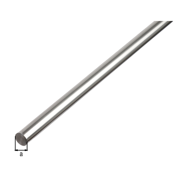 Barra BA tonda, Materiale: alluminio, superficie: naturale, diametro: 8 mm, Lunghezza: 2600 mm