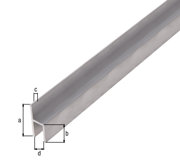 Stuhlprofil, Material: Aluminium, Oberfläche: silberfarbig eloxiert, Breite: 26 mm, Höhe: 11 mm, Materialstärke: 1,5 mm, lichte Breite: 8 mm, Länge: 1000 mm