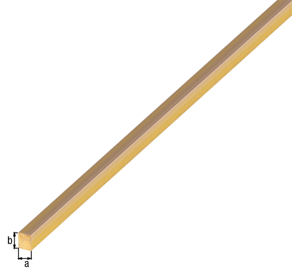 Четырехгранный пруток, Материал: Латунь, Ширина: 6 мм, Высота: 6 мм, Длина: 1000 мм