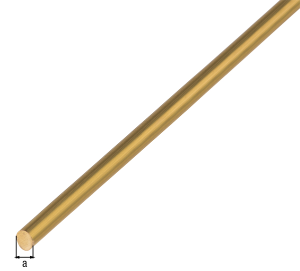 Perfil cilíndrico macizo, Material: Latón, Diámetro: 4 mm, Longitud: 1000 mm