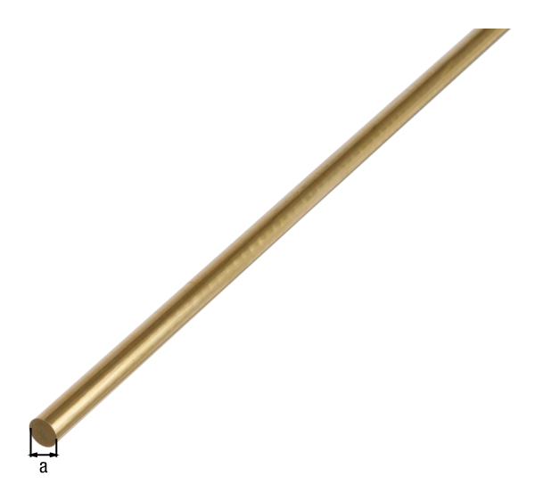 Perfil cilíndrico macizo, Material: Latón, Diámetro: 8 mm, Longitud: 1000 mm