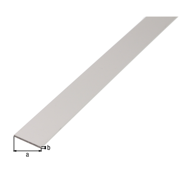 Profilé plat, Matériau: Aluminium, Finition: couleur argent, anodisée, Largeur: 60 mm, Épaisseur du matériau: 3 mm, Longueur: 2000 mm