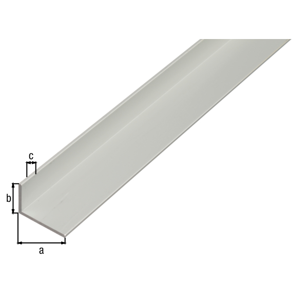 Profil kątowy, materiał: aluminium, powierzchnia: anodowana srebrna, Szerokość: 30 mm, Wysokość: 15 mm, Grubość materiału: 2 mm, Wersja: nierównoramienna, Długość: 2000 mm