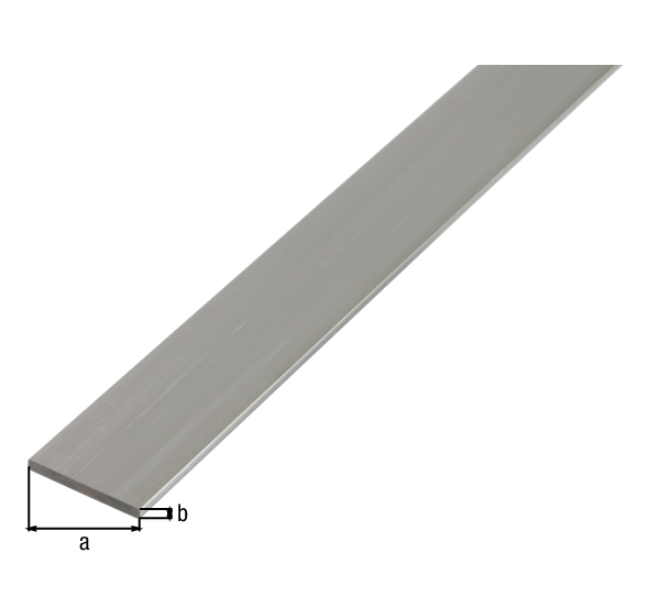 BA-Profile, flat, Material: Aluminium, Surface: untreated, Width: 30 mm, Material thickness: 2 mm, Length: 2000 mm