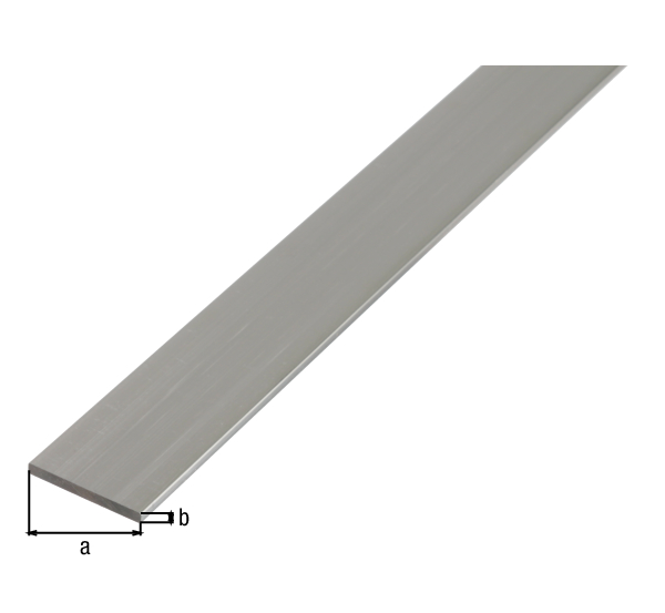 Perfil BA, plano, Material: Aluminio, Superficie: natural, Anchura: 30 mm, Espesura del material: 2 mm, Longitud: 2000 mm