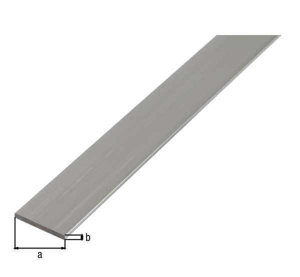 BA-Profile, flat, Material: Aluminium, Surface: untreated, Width: 50 mm, Material thickness: 3 mm, Length: 2000 mm