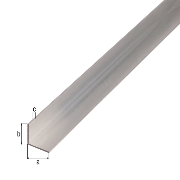 Profilo BA angolare, Materiale: alluminio, superficie: naturale, larghezza: 25 mm, altezza: 25 mm, Spessore del materiale: 1,5 mm, Modello: con lati uguali, Lunghezza: 2600 mm