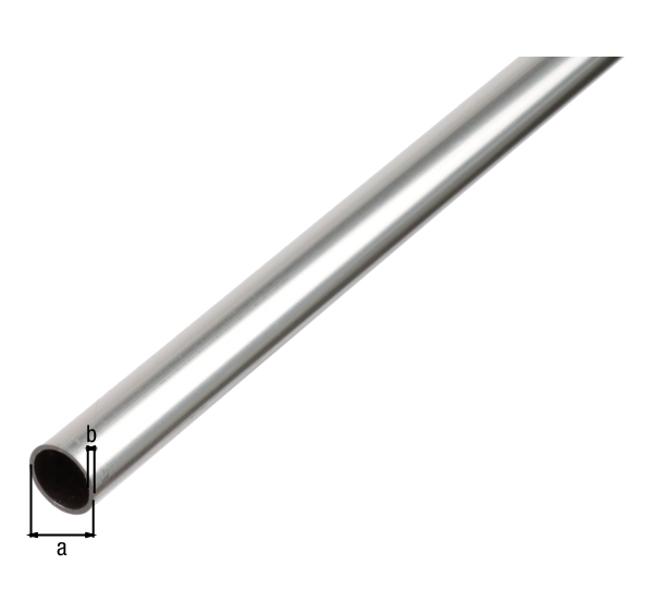 BA-Profile, round, Material: Aluminium, Surface: untreated, External dia.: 20 mm, Material thickness: 1 mm, Length: 2000 mm