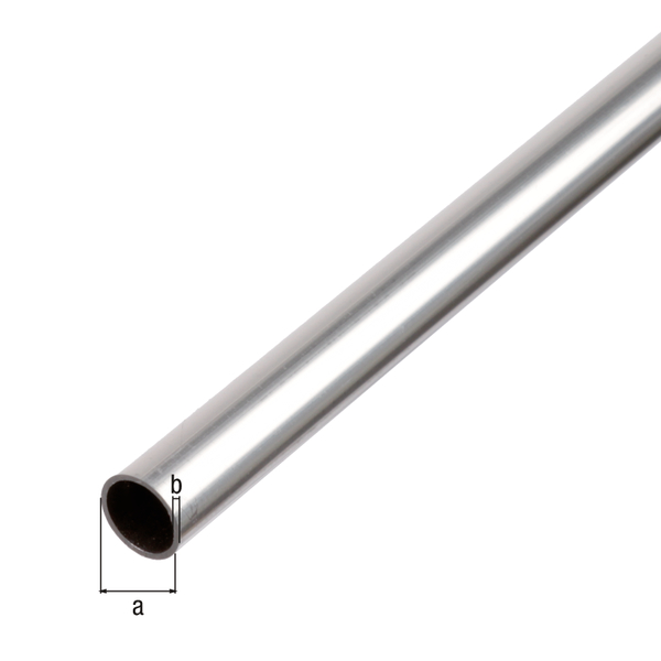 BA-Profile, round, Material: Aluminium, Surface: untreated, External dia.: 8 mm, Material thickness: 1 mm, Length: 1000 mm