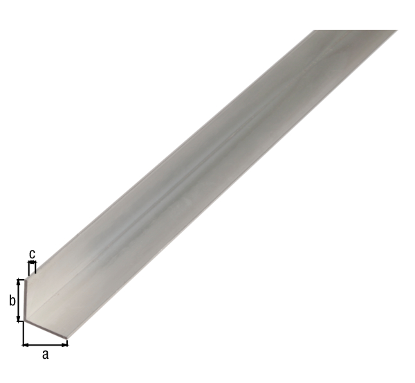 Profilo BA angolare, Materiale: alluminio, superficie: naturale, larghezza: 30 mm, altezza: 30 mm, Spessore del materiale: 1,5 mm, Modello: con lati uguali, Lunghezza: 2000 mm