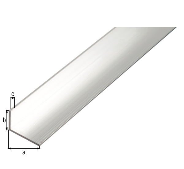 BA-Profile, angle, Material: Aluminium, Surface: untreated, Width: 30 mm, Height: 15 mm, Material thickness: 2 mm, Type: unequal sided, Length: 2000 mm