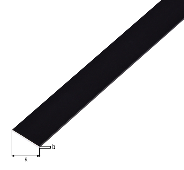 Flachstange, Material: Aluminium, Oberfläche: schwarz eloxiert, Breite: 30 mm, Materialstärke: 2 mm, Länge: 1000 mm
