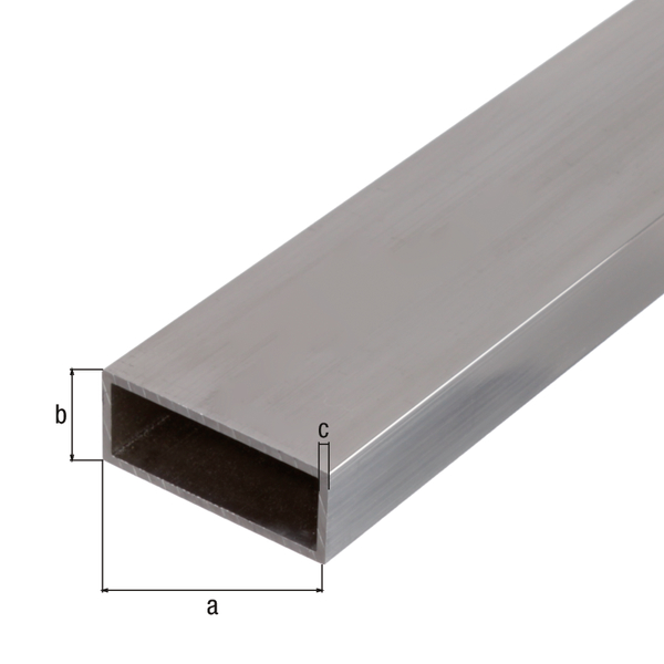 BA-Profile, rectangular, Material: Aluminium, Surface: untreated, Width: 50 mm, Height: 20 mm, Material thickness: 2 mm, Length: 1000 mm