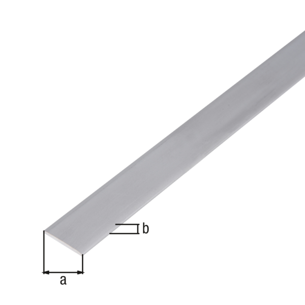 Barra piatta, Materiale: alluminio, superficie: anodizzata argento, larghezza: 14,5 mm, Spessore del materiale: 1,5 mm, Lunghezza: 1000 mm