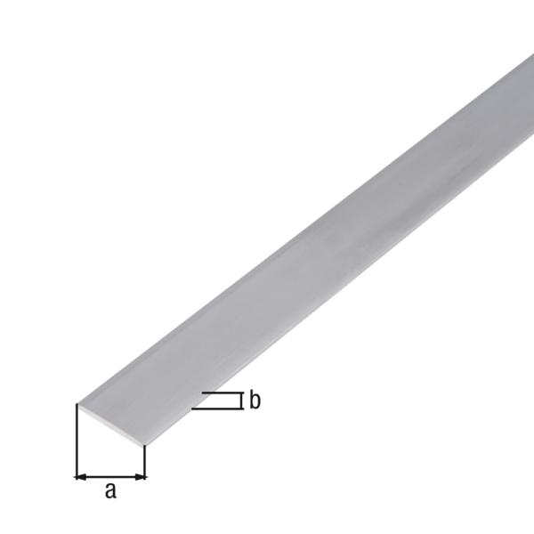 Profilé plat, Matériau: Aluminium, Finition: couleur argent, anodisée, Largeur: 14,5 mm, Épaisseur du matériau: 1,5 mm, Longueur: 1000 mm