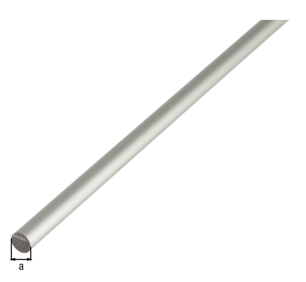Rundstange, Material: Aluminium, Oberfläche: silberfarbig eloxiert, Durchmesser: 8 mm, Länge: 1000 mm