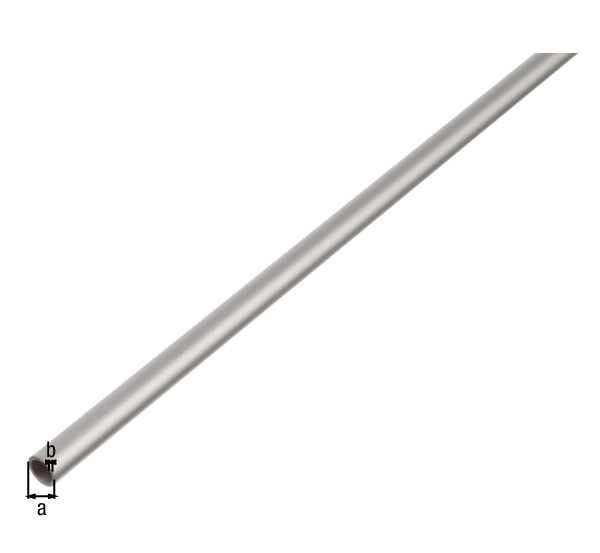 Rundrohr, Material: Aluminium, Oberfläche: silberfarbig eloxiert, Durchmesser: 6 mm, Materialstärke: 1 mm, Länge: 1000 mm