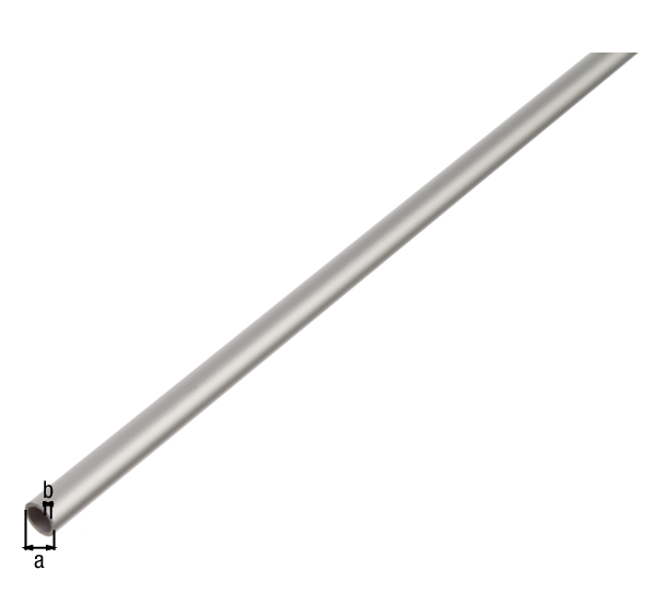 Tubo tondo, Materiale: alluminio, superficie: anodizzata argento, diametro: 20 mm, Spessore del materiale: 1 mm, Lunghezza: 1000 mm