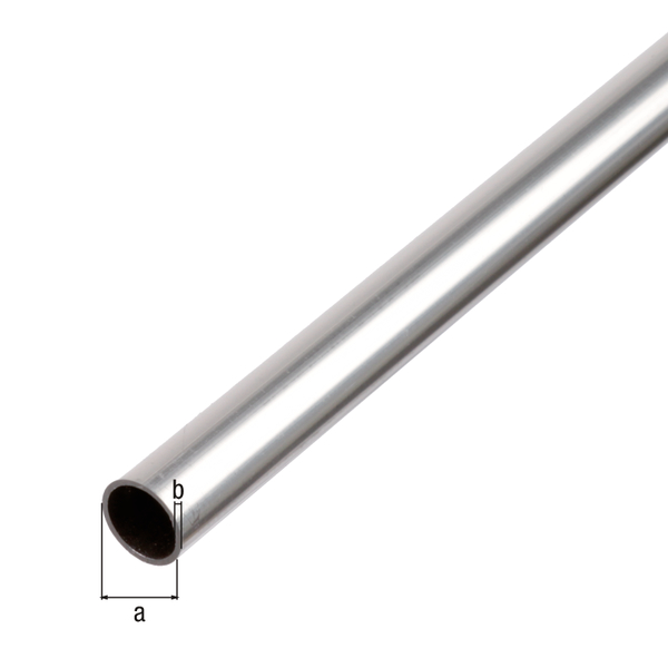 Profil BA okrągły, materiał: aluminium, powierzchnia: surowa, Ø zewn.: 6 mm, Grubość materiału: 1 mm, Długość: 1000 mm